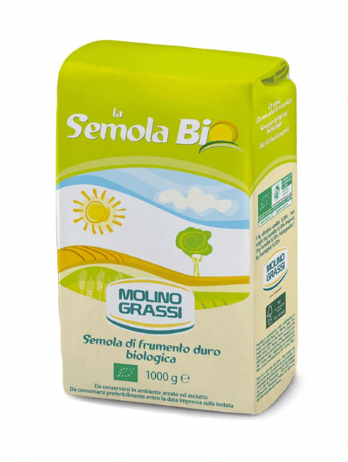 A Safer Gluten: Molino Grassi Italian Organic Durum Semolina Flour, 2.2 lb (1 kg)