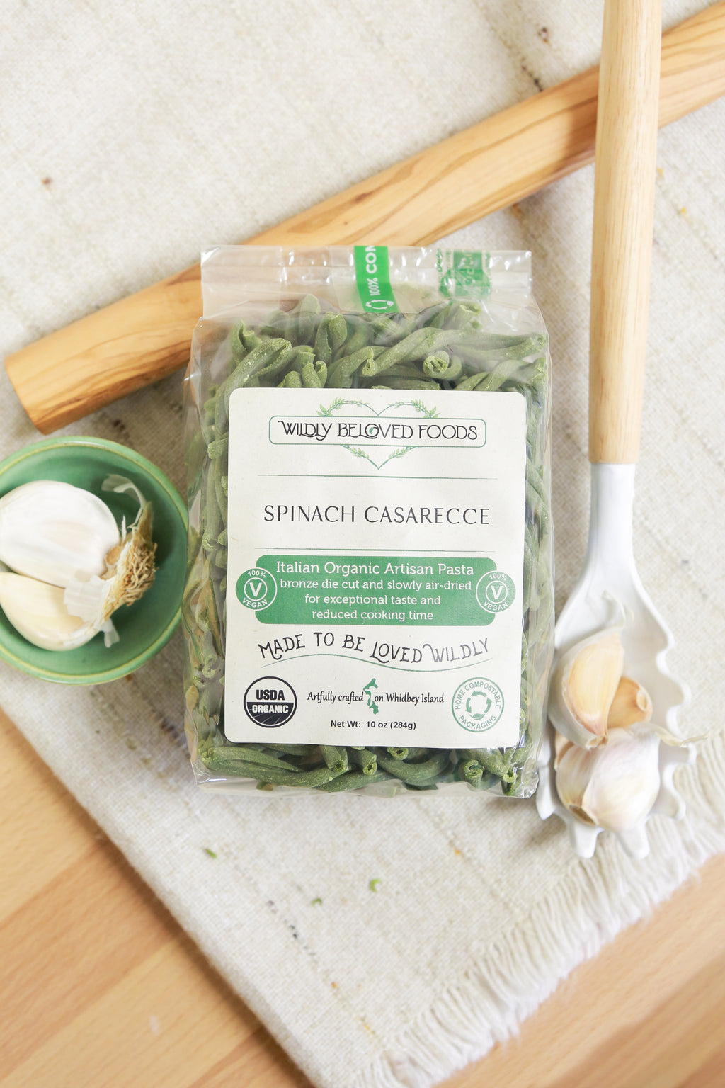 Casarecce - Spinach Vegan (Dried)